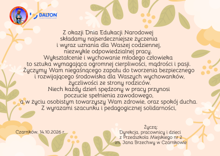 Życzenia z okazji Dnia Edukacji Narodowej